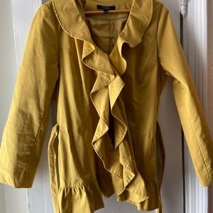 Sandro Studio mustard yellow twill trench coat spring jacket